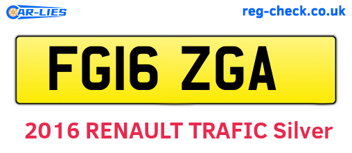 FG16ZGA are the vehicle registration plates.