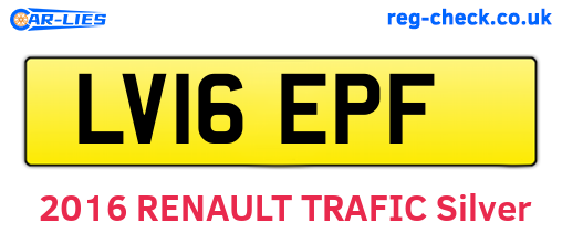 LV16EPF are the vehicle registration plates.