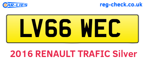 LV66WEC are the vehicle registration plates.