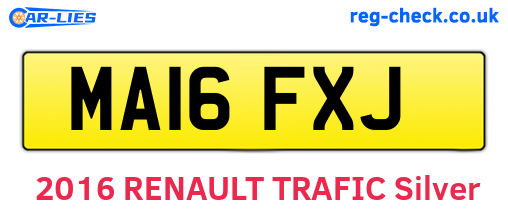MA16FXJ are the vehicle registration plates.