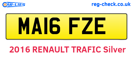 MA16FZE are the vehicle registration plates.