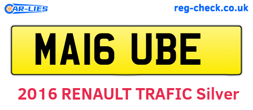 MA16UBE are the vehicle registration plates.