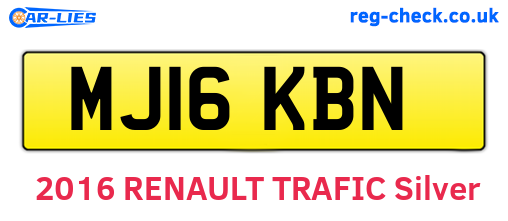 MJ16KBN are the vehicle registration plates.