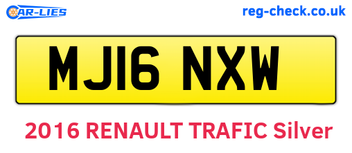 MJ16NXW are the vehicle registration plates.