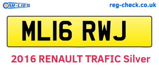 ML16RWJ are the vehicle registration plates.