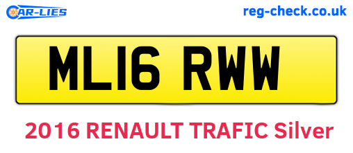 ML16RWW are the vehicle registration plates.
