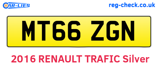 MT66ZGN are the vehicle registration plates.
