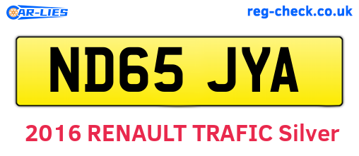 ND65JYA are the vehicle registration plates.