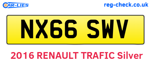 NX66SWV are the vehicle registration plates.
