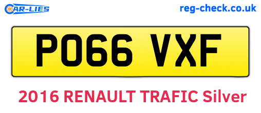 PO66VXF are the vehicle registration plates.