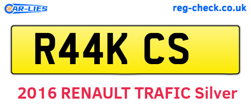R44KCS are the vehicle registration plates.