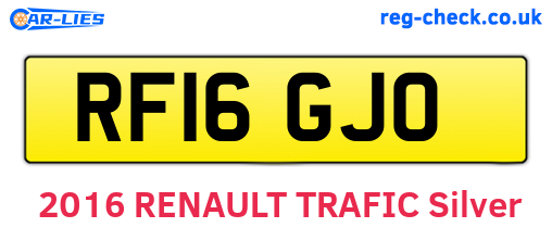 RF16GJO are the vehicle registration plates.