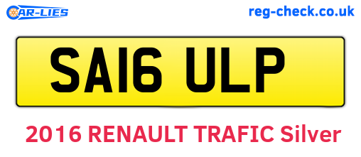 SA16ULP are the vehicle registration plates.