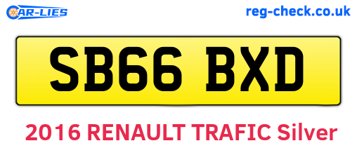 SB66BXD are the vehicle registration plates.