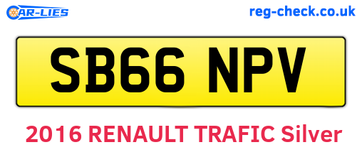 SB66NPV are the vehicle registration plates.