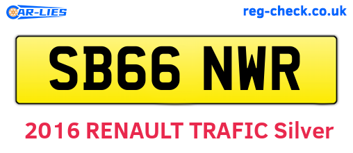 SB66NWR are the vehicle registration plates.