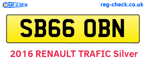 SB66OBN are the vehicle registration plates.