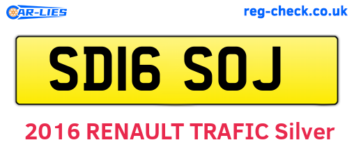 SD16SOJ are the vehicle registration plates.