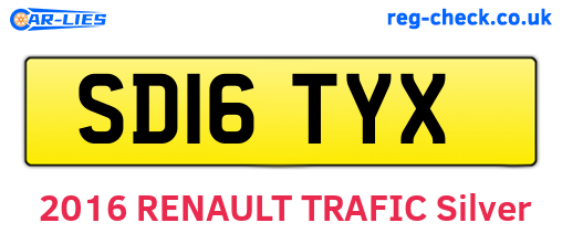 SD16TYX are the vehicle registration plates.