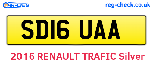 SD16UAA are the vehicle registration plates.