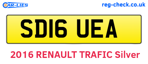 SD16UEA are the vehicle registration plates.
