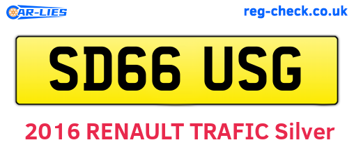 SD66USG are the vehicle registration plates.
