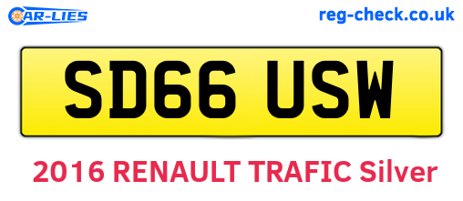 SD66USW are the vehicle registration plates.