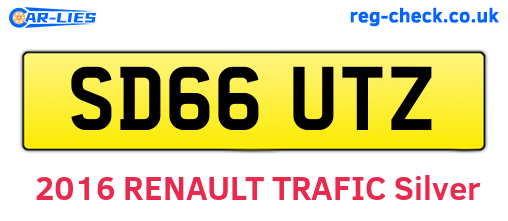 SD66UTZ are the vehicle registration plates.