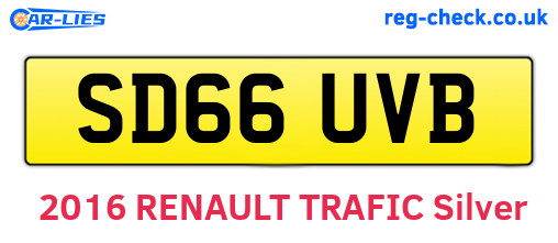 SD66UVB are the vehicle registration plates.