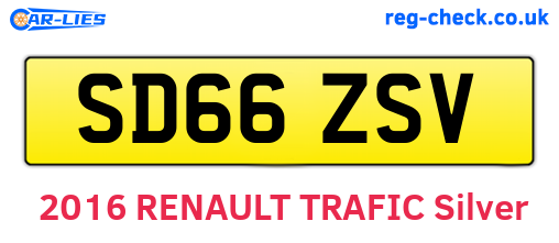 SD66ZSV are the vehicle registration plates.
