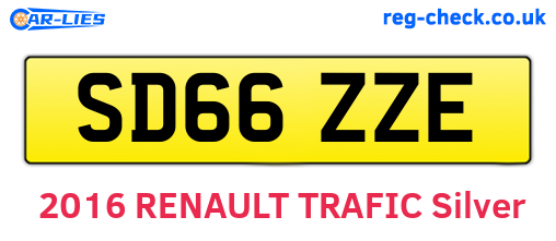 SD66ZZE are the vehicle registration plates.