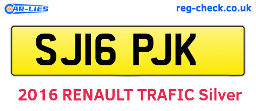 SJ16PJK are the vehicle registration plates.