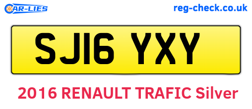SJ16YXY are the vehicle registration plates.