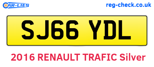 SJ66YDL are the vehicle registration plates.