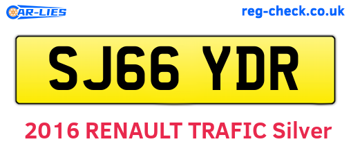 SJ66YDR are the vehicle registration plates.