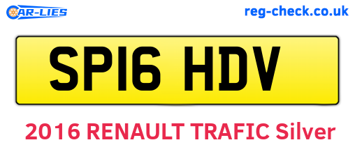 SP16HDV are the vehicle registration plates.