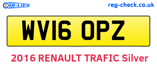WV16OPZ are the vehicle registration plates.
