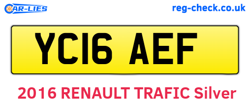 YC16AEF are the vehicle registration plates.
