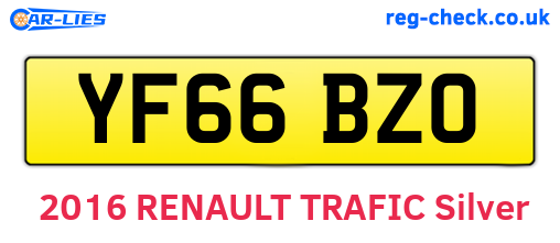 YF66BZO are the vehicle registration plates.