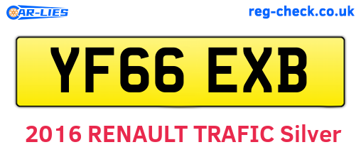 YF66EXB are the vehicle registration plates.