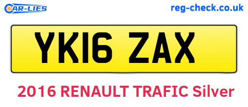 YK16ZAX are the vehicle registration plates.