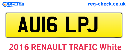 AU16LPJ are the vehicle registration plates.