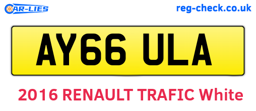 AY66ULA are the vehicle registration plates.
