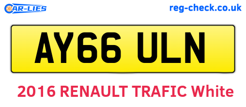 AY66ULN are the vehicle registration plates.
