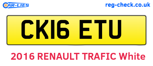 CK16ETU are the vehicle registration plates.