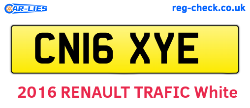CN16XYE are the vehicle registration plates.
