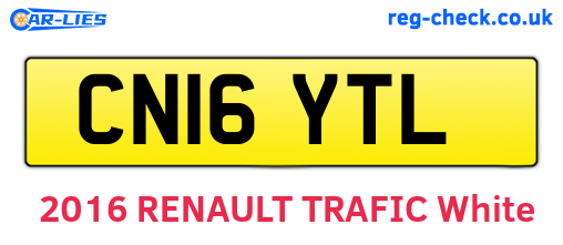 CN16YTL are the vehicle registration plates.