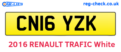 CN16YZK are the vehicle registration plates.