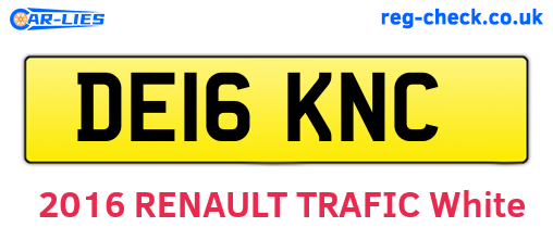 DE16KNC are the vehicle registration plates.