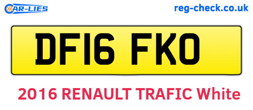 DF16FKO are the vehicle registration plates.